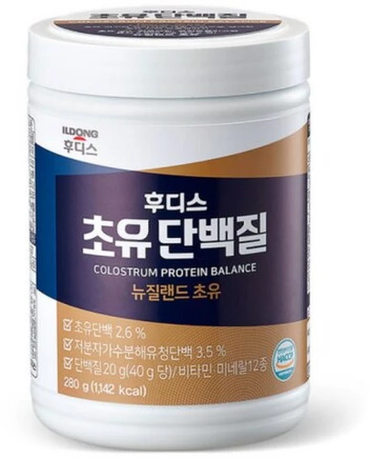 일동후디스 초유 단백질 뉴질랜드 보충 영양식 미네랄 비타민 D 락토페린 저분자가수분해 유청 근육 아미노산 류신 프락토올리고당 중 장년 분말 쉐이크 후디쓰 단벡질 운동, 280g, 6개 - 쿠팡