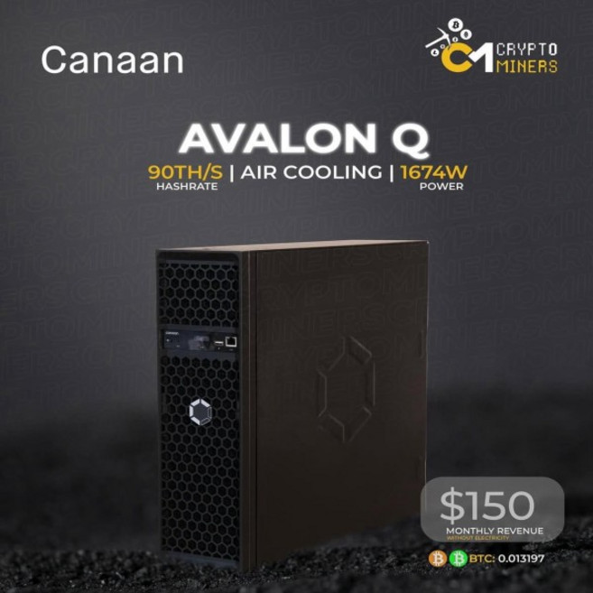 5개 구매 시 무료 제공 Canaan Avalon Q 90TH/s 저소음 비트코인 및 저전력 소비 BTC 채굴기