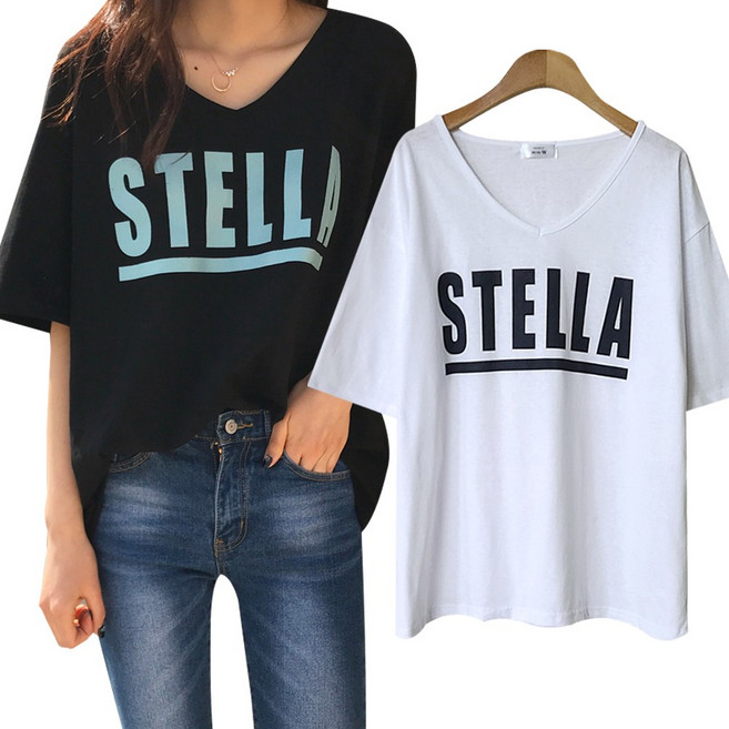 수엠더블유 수엠W 여성 20수 편안한 브이넥 반팔 티셔츠 A010 스텔라V넥 2P