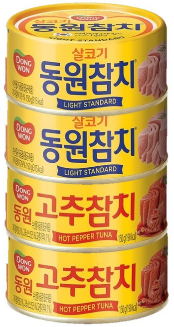 동원참치 살코기 150g*2+고추참치 150g*2, 150g, 1개