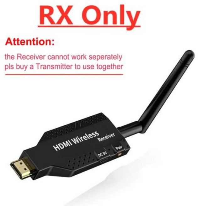 HDMI 송수신기 무선 송신기 및 리시버 비디오 카메라 노트북 PC TV 프로젝터 미팅 4K, 2) RX Only, 1개