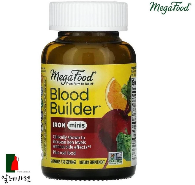메가푸드 블러드 빌더 미니스 60정, 메가푸드, 블러드빌더미니, 철분 60정 72728, 1개 - 쿠팡