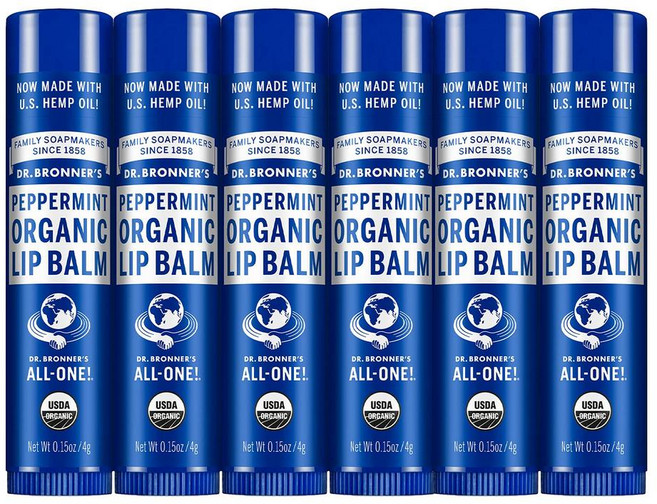 Dr. Bronner's 닥터브로너스 오가닉 립 밤 페퍼민트, 4g, 1개