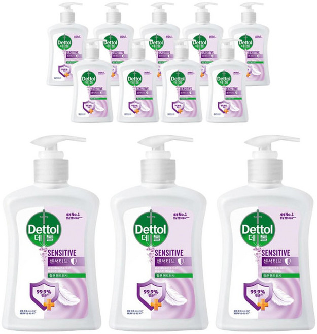 데톨 항균 핸드워시 센서티브 쟈스민향 250ml x 12개