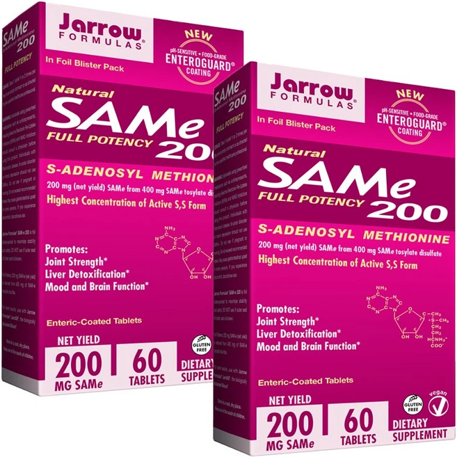 재로우 SAMe 200mg 타블렛, 60정, 2개 - 쿠팡