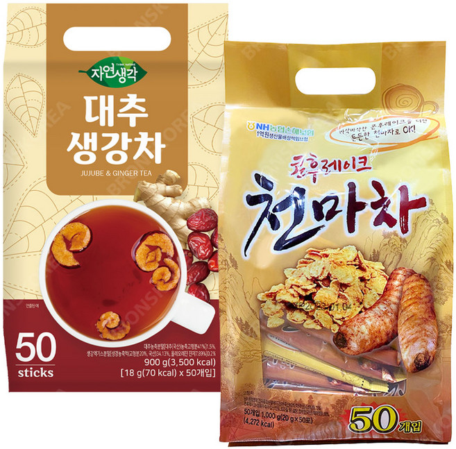 동일 콘후레이크 천마차 50T + 희창 대추생강차 50T 전통차 콘프레이크, 20g, 2개, 50개입