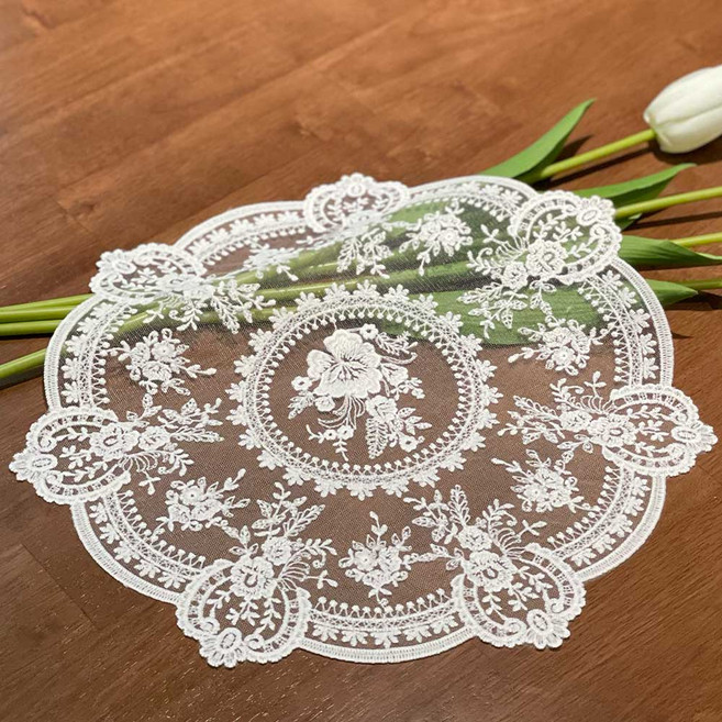 다람앤토리 러블리 레이스 덮개 테이블 매트, 2개, 소형, 레이스1번 디자인