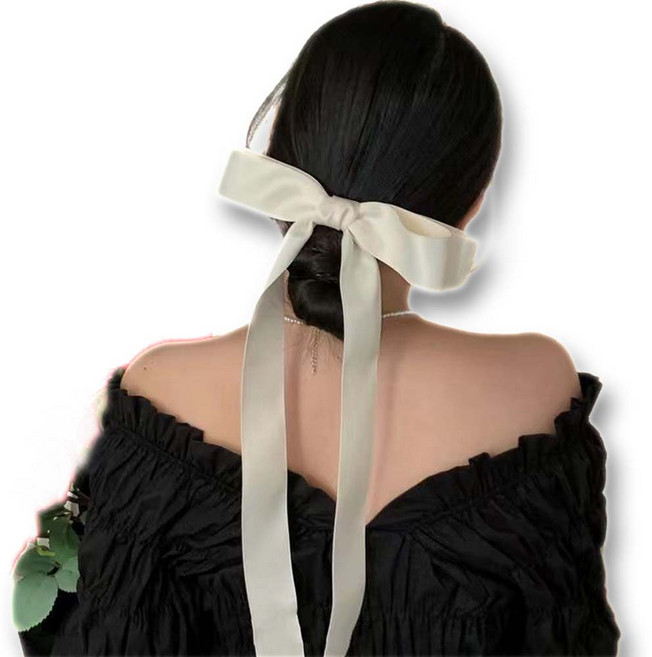 하이유니 [소녀감성] 프렌치키치 베리베리 롱 리본 자동핀 헤어핀 70cm