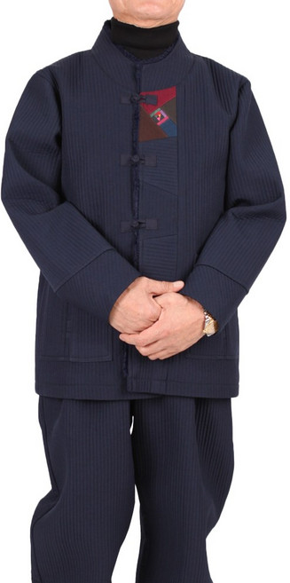 만덕몰 겨울용 남성 문현 양털 조각보 2ps 세트 개량 생활한복 절복 법복