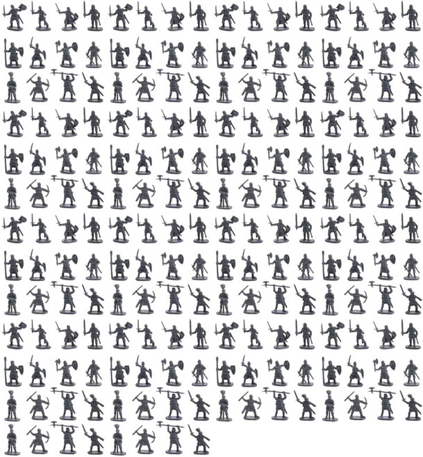 1:72 200/세트 플라스틱 고대 피규어 장난감 군인 남자 검객 액션 피규어 DIY 전쟁 장면 장난감, 1개