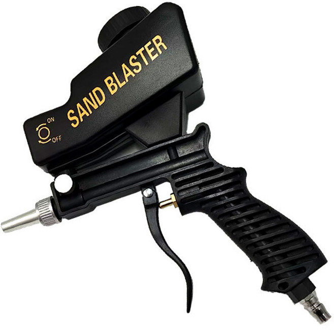 1/1+1소형 핸드헬드 샌드블라스트 건 강력 무선 에어건 샌딩 청소 표면 처리 정밀 가공, 블랙 *1+빨간색*1