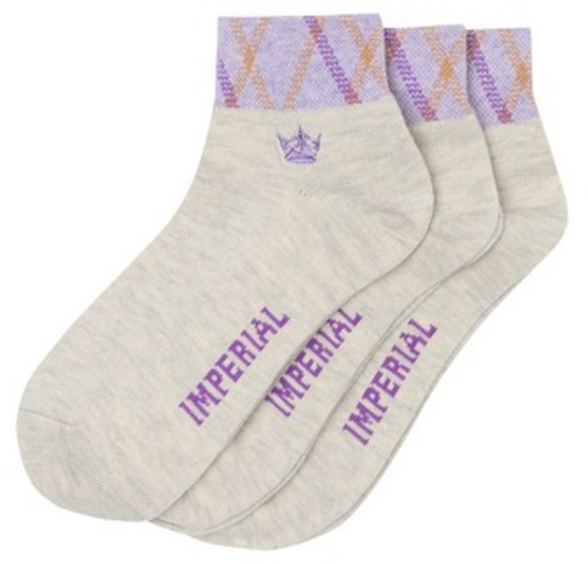 [임페리얼] 여성 캐주얼 단목 3족 세트 양말 라이트 그레이 (VWAESC15432), 001, -, 001, 1개