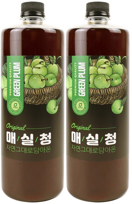 자연닮음 새콤달콤 하동 매실청 숙성 매실액 액기스 1000ml 2병 매실원액, 1L, 2개, 2개