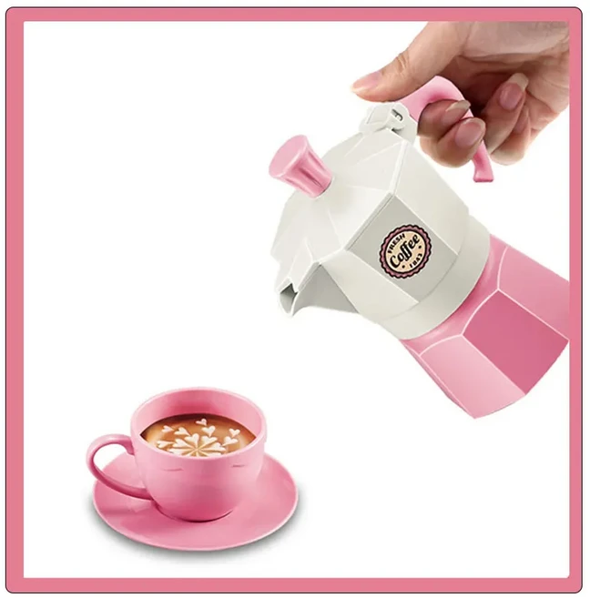 4/11PCS 놀이 시뮬레이션 커피 세트 식기 놀이 집/야외 주방 DIY 오후 차 게임 장난감 어른를위한 어른 선, 04 11pcs pink coffee, 1개