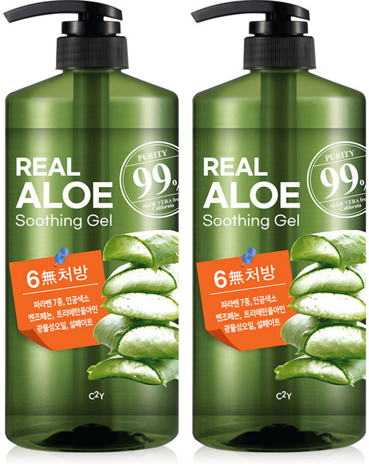 시투와이 알로에 수딩젤 대용량 펌프 수분크림 알로에베라 젤 겔, 2개, 1L