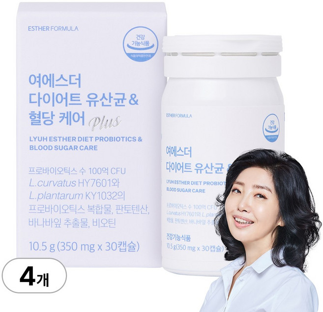 [본사직영] 여에스더 다이어트 유산균 & 혈당 케어, 4개, 30정