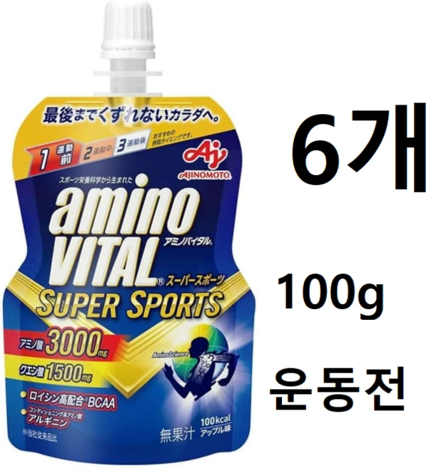 아미노바이탈 슈퍼스포츠 3000mg 사과맛, 6개 - 쿠팡