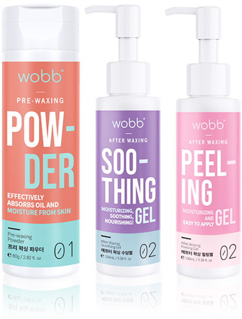 셀프제모 브라질리언 왁싱 관리 세트 파우더 수딩젤 인그로운헤어 스크럽 필링젤, 1세트, 100ml
