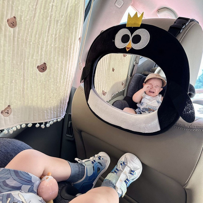 寶寶觀察鏡 掛式鏡子, 1個, 企鵝, 黑色