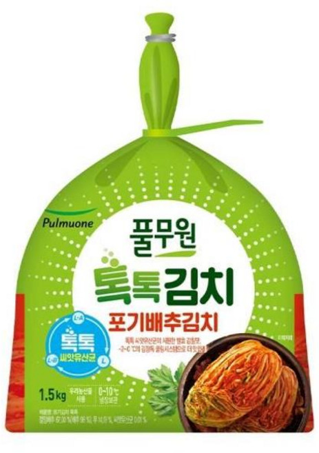 풀무원 간단반찬 혼밥 엄마손맛 우리가족반찬 업소용 톡톡 포기김치 씨앗유산균 1.5kg, 1개