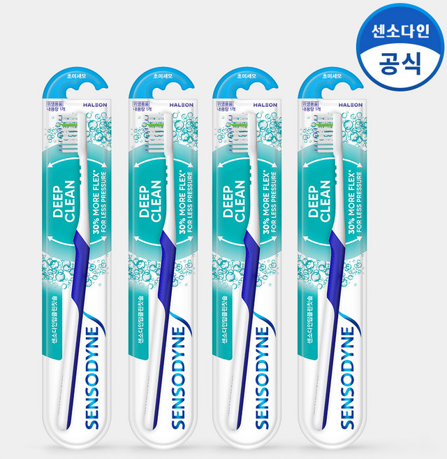 센소다인 (리뉴얼) 딥클린 초 미세모 칫솔 4개, 1개입