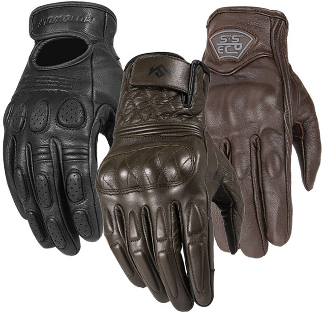 오토바이 가죽장갑 클래식 양가죽 바이크 글러브, LE489-블랙