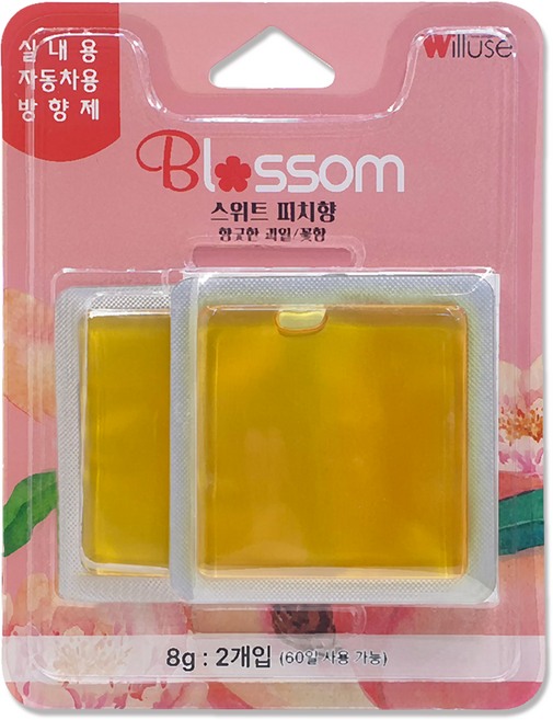 윌유즈 블라썸 실내용 차량용 방향제 스위트피치, 16g, 1개, 스위트 피치