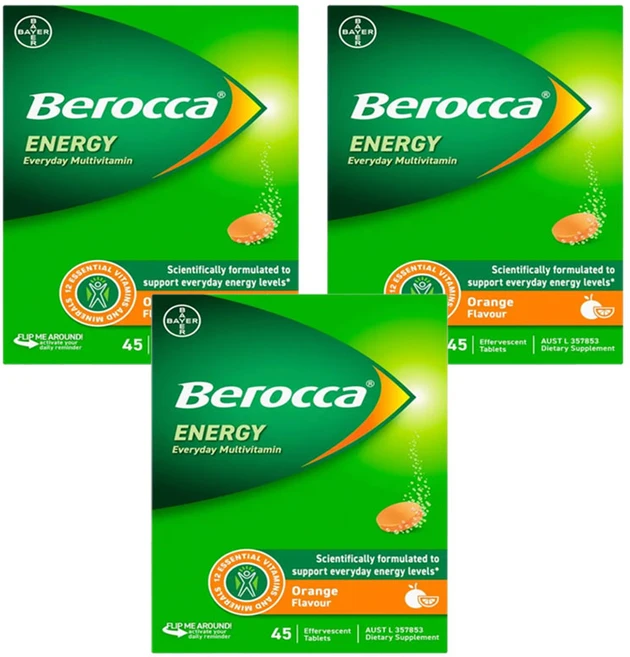 베로카 퍼포먼스 에너지 포 에브리데이 오렌지맛, 45정, 3개 - 쿠팡