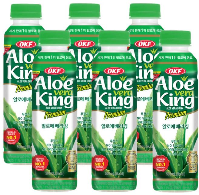 오케이에프 알로에베라킹 일반 상품, 500ml, 6개