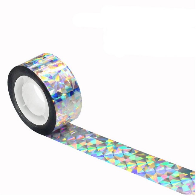 雷射彩帶 驅鳥彩帶 2.4cm*50m - 果園防鳥 美術膠帶 警示膠帶 會場/派對/聖誕節彩帶, 1個, 碎花, 彩色