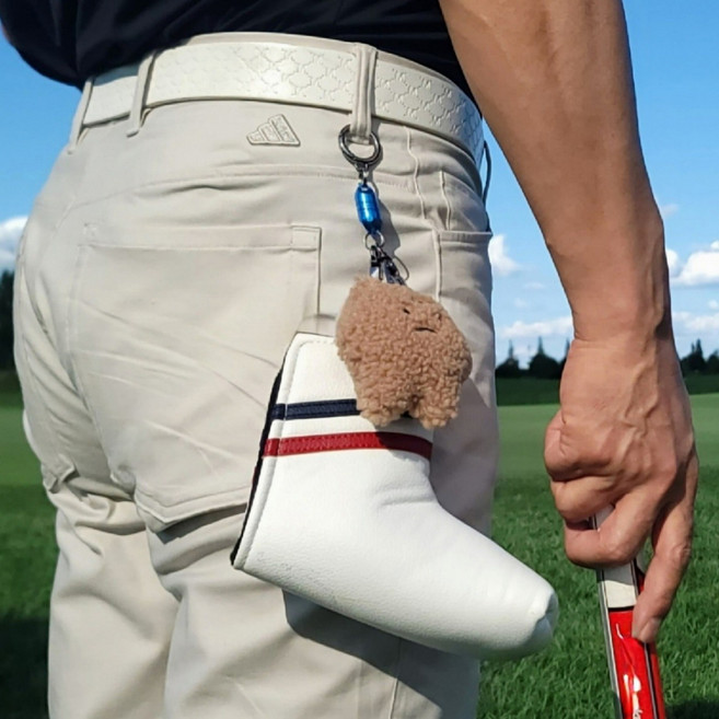 스콜피골프 자석 퍼터키퍼 인형식 퍼터클리너 볼클리너 퍼터커버홀더 scorpy golf, 샴페인골드, 1개, 자석 샴페인골드