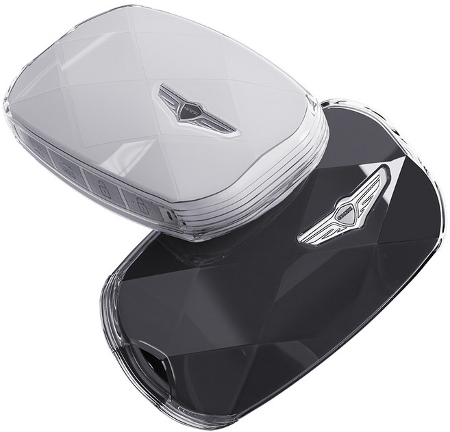 제네시스 호환 G70 G80 G90 GV60 GV70 GV80 키케이스 스마트키 키케이스 키홀더 키링 악세사리 차량용품 투명 TPU [1+1], A.투명+투명블랙