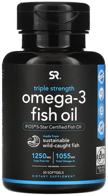 스포츠리서치 오메가3 알티지 피쉬오일 트리플스트렝스 1250mg 캡슐 1 3 6 달, 30정, 6개