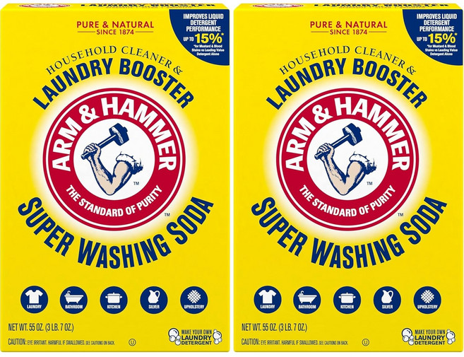 암앤드해머 론드리 부스터 슈퍼 워싱 소다 분말세제, 2개, 1.5kg