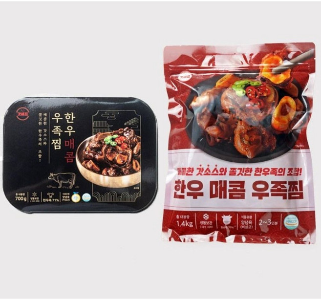 갓셰프 한우 우족찜 매운맛 700g/1.4kg, 700g, 1개