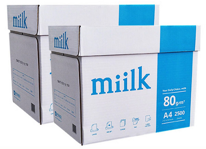 밀크 복사용지 / A4 80g / 백색 / 5000매 (2박스), 2박스