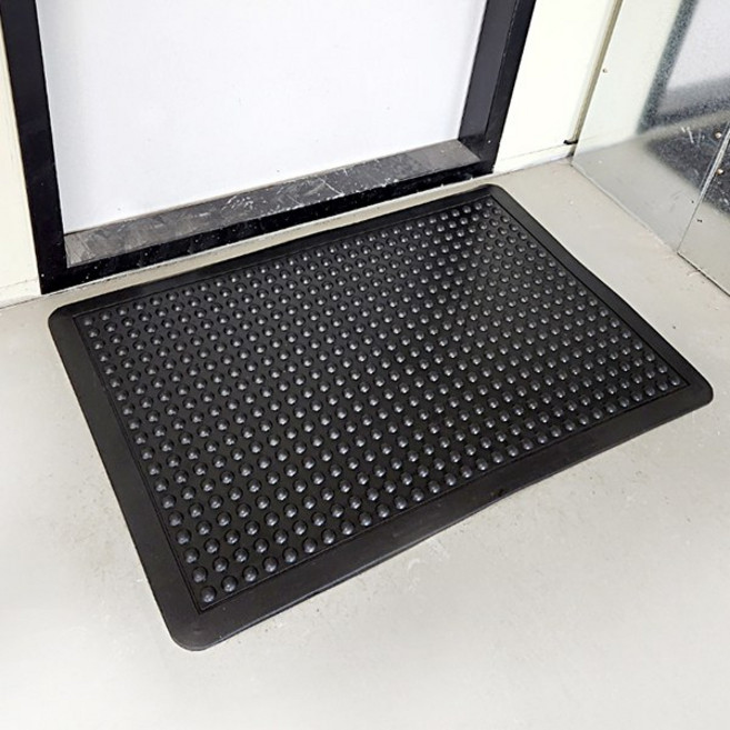 미끄럼방지 수지매트 고무버블 현관매트 블랙 60x90 공장작업자 피로방지매트, 1개