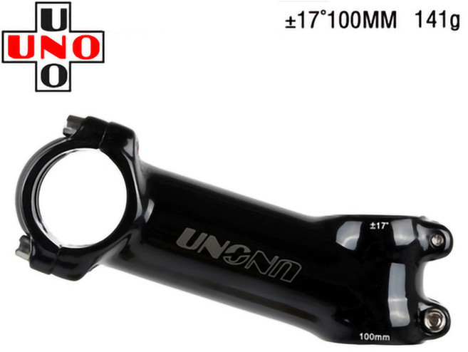 UNO 알루미늄 합금 자전거 초경량 스템 광택 블랙 핸들 바 사이클링 액세서리 28.6x31.8mm 60-130mm +-7, 10 7 degree 130mm, 1개