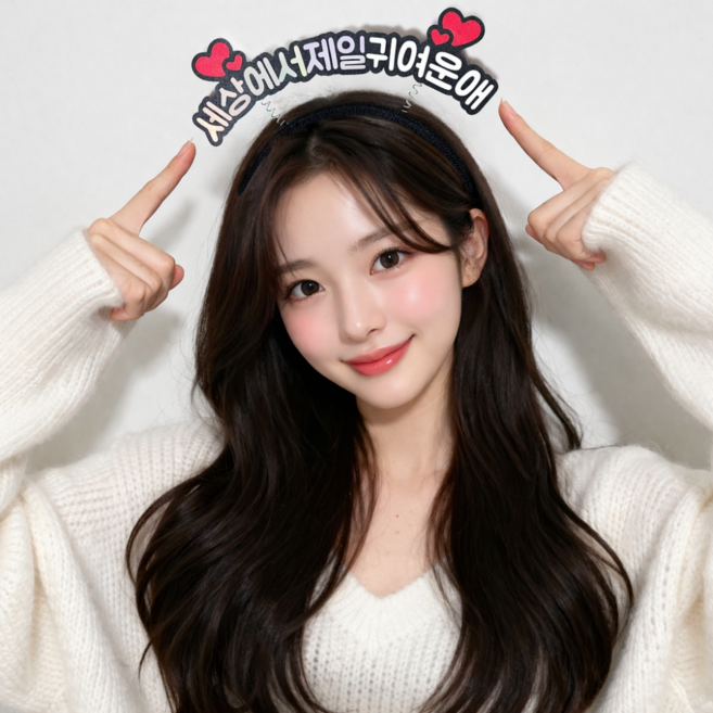 세상에서 제일 귀여운애 문구머리띠토퍼 부모님 생신 친구생일축하 파티소품머리띠, 1개, 단일