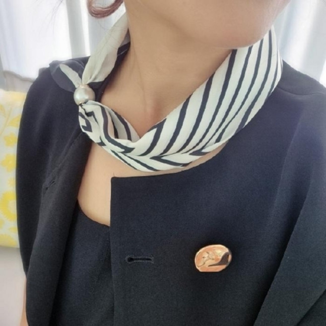 기타 [이거찜] 고급스러운 진주 포인트의 원터치 자석 스카프 예쁜스카프