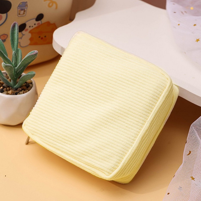 해즈잇 중학생 코듀로이 다용도 화장품 생리대 사각 파우치