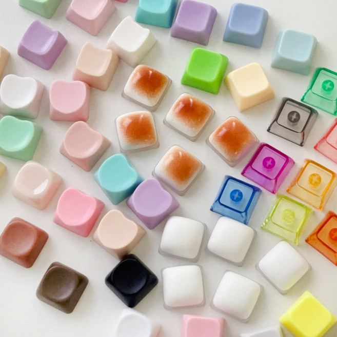 키캡 커스텀 화이트 영문 키링호환 5개세트, 1개, K10 브라운식빵 키캡 5종 세트