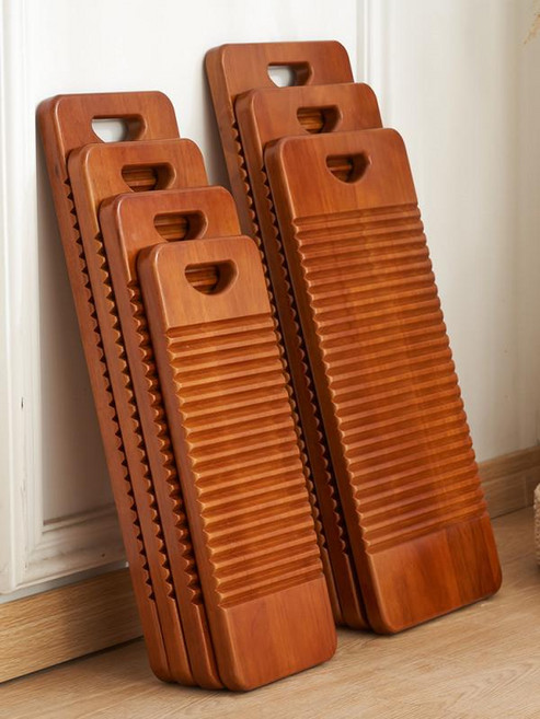 가정용 원목 미끄럼방지 빨래판 대형 소형 손빨래용 나무빨래판 곰팡이방지, 1개, 수입 고무나무 60x20cm