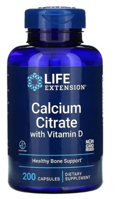 Life Extension Calcium Citrate Vitamin D 라이프 익스텐션 칼슘 시트레이트 비타민 D 200캡슐, 200정, 2개 - 쿠팡