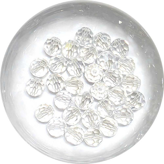 Bead 8mm 크리스탈 축구볼 컬러선택 한팩 50알, 투명