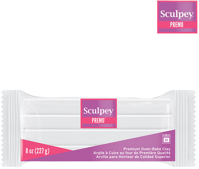 전문가용 폴리머클레이 스컬피 프레모 8oz (227g), 흰색(White)