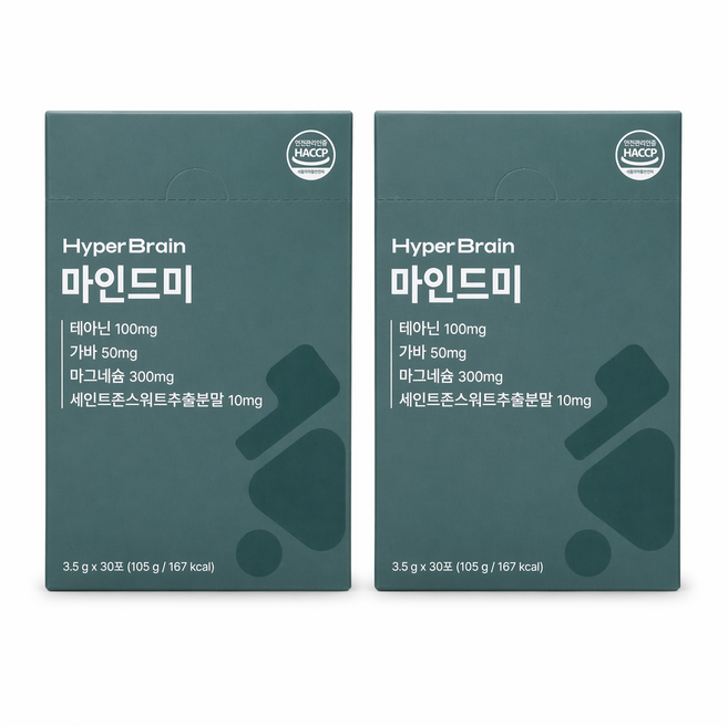 하이퍼브레인 마인드미 테아닌 가바 마그네슘 비타민B군 1개월분 30정 1박스, 60회분, 2박스