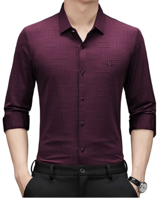 남자 댄스복 셔츠 스판 링클프리 긴팔 셔츠 4C311