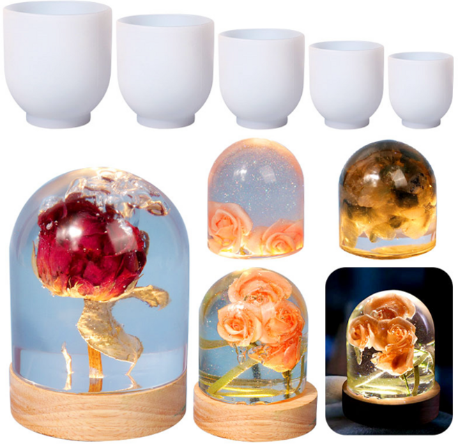 드그라쎄 레진 공예 재료 - 돔 6cm 7cm 8cm 실리콘몰드 부케말리기 선물 레진 아트 공예 재료, 1개