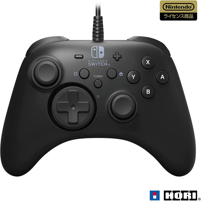일본 호리 유선 게임패드 콘트롤러 닌텐도 스위치 라이센스 상품 for Nintendo Sw, 블랙, 단품, 1개